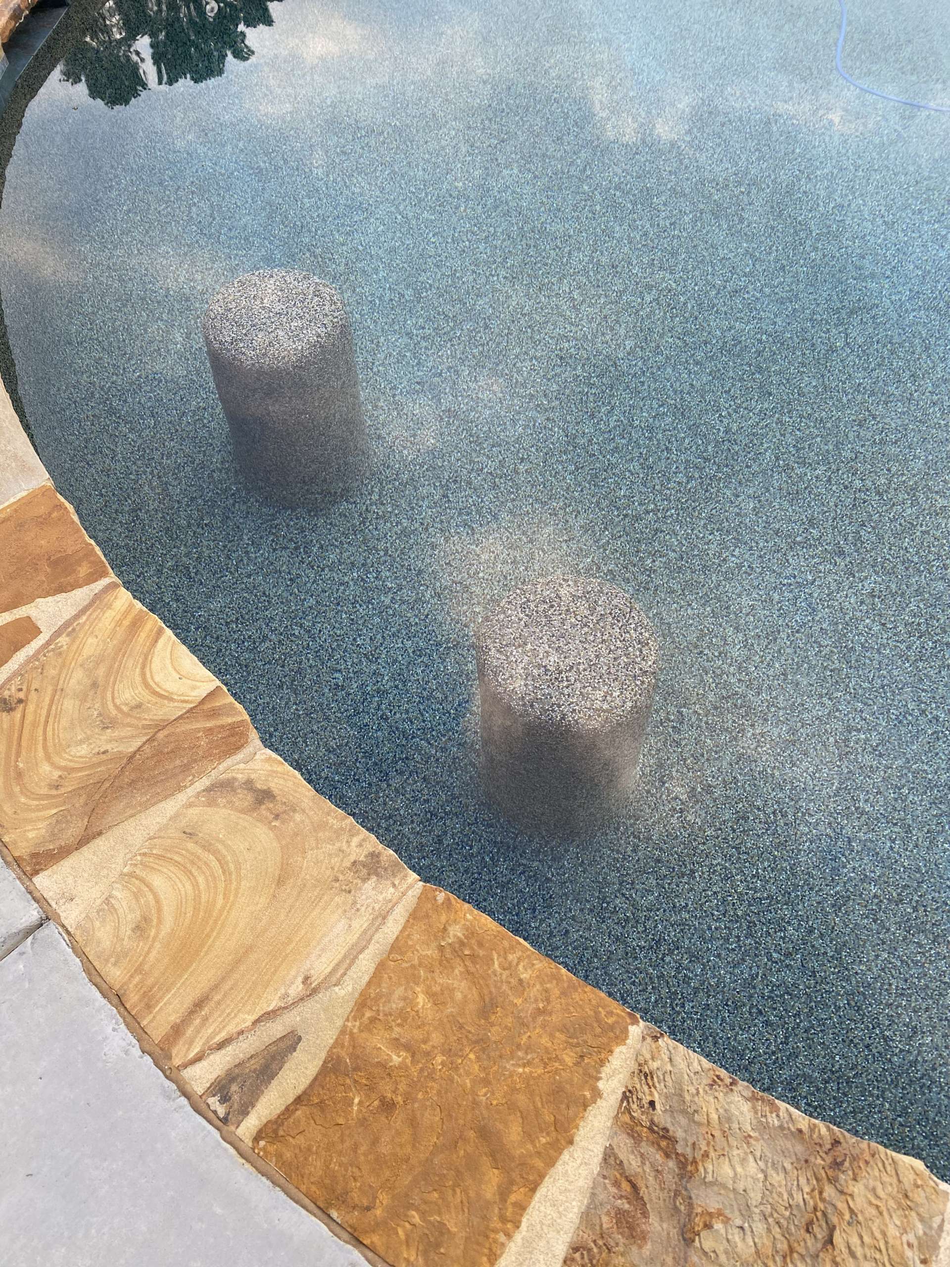 Close up of the edge of a pool